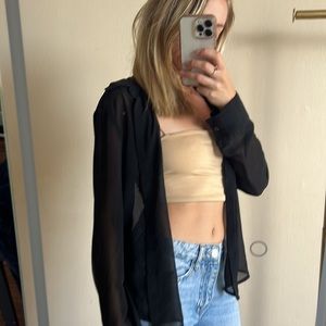 Abercrombie & fitch- Black sheer button up shirt